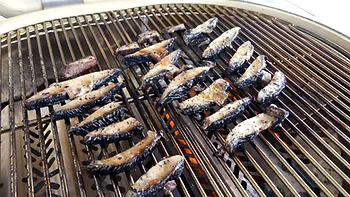Portobello mushrooms on grill